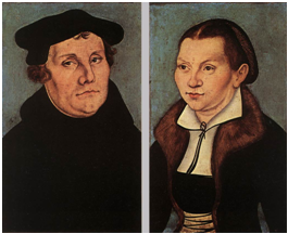 Lucas Cranach d. Ä. (1472-1553), 
Doppelporträt: Martin Luther und 
Katharina von Bora, 1529.